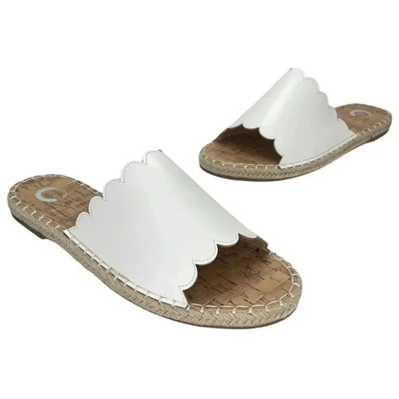 Journee Collection Marjan White Faux Leather Womens Sandals Size 10M - Picture 11 of 11